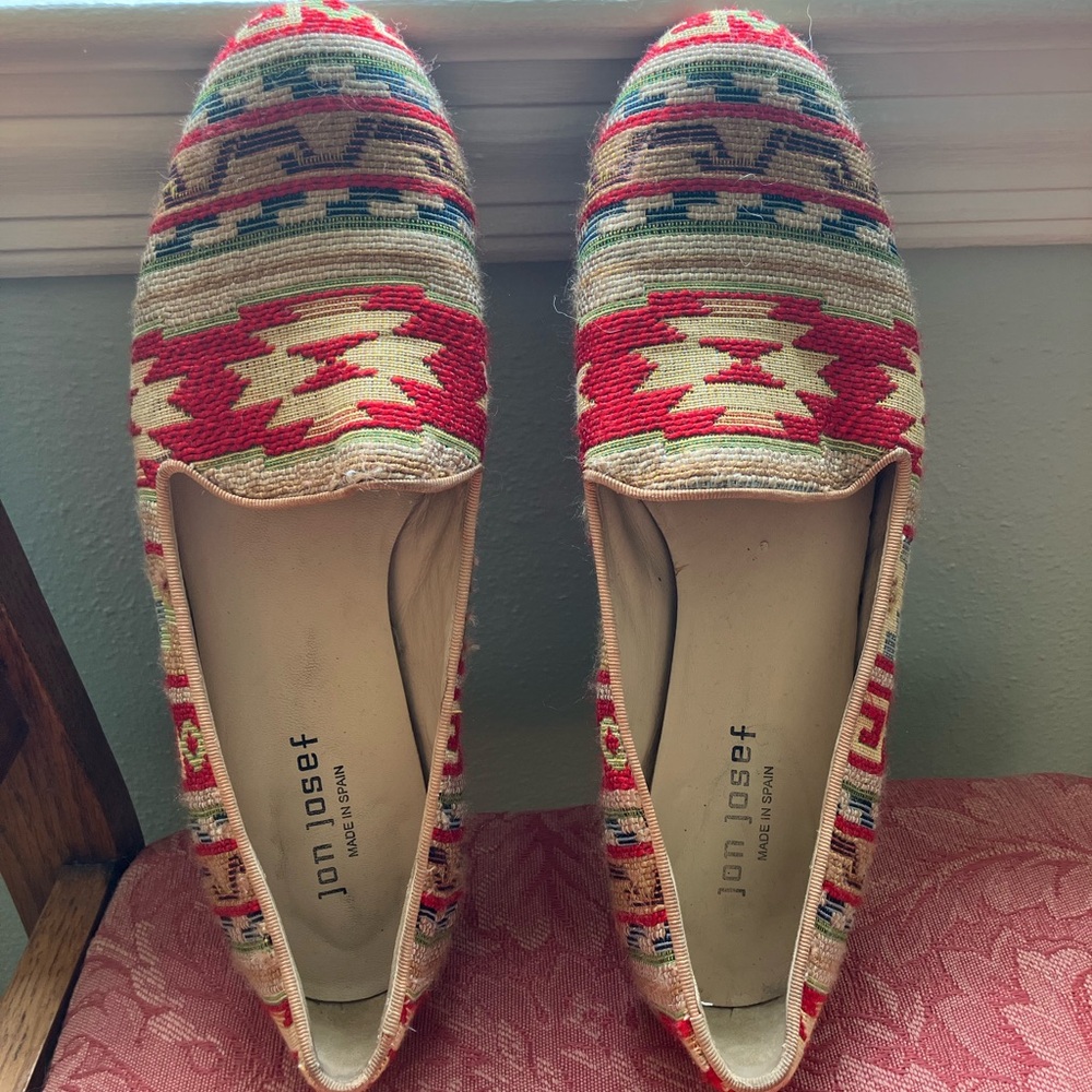 Woven Aztec-Pattern Slip-On Loafer - Red Multi - Picture 2 of 5